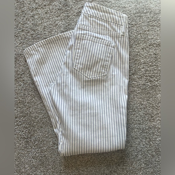 Frame Blue/White Striped Le Crop Mini Boot Pants Az 25 - Picture 7 of 7